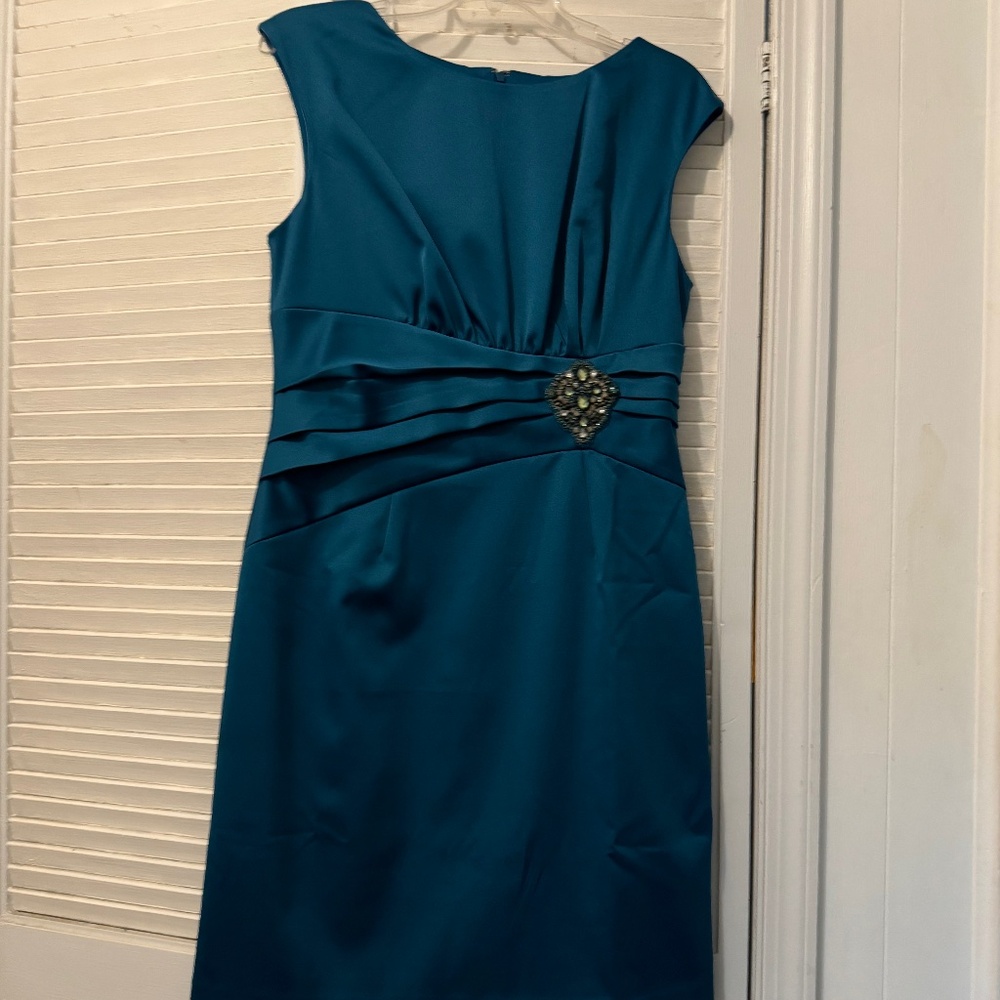 NWT Goldwater Creek Teal Dress with Jewel Detail